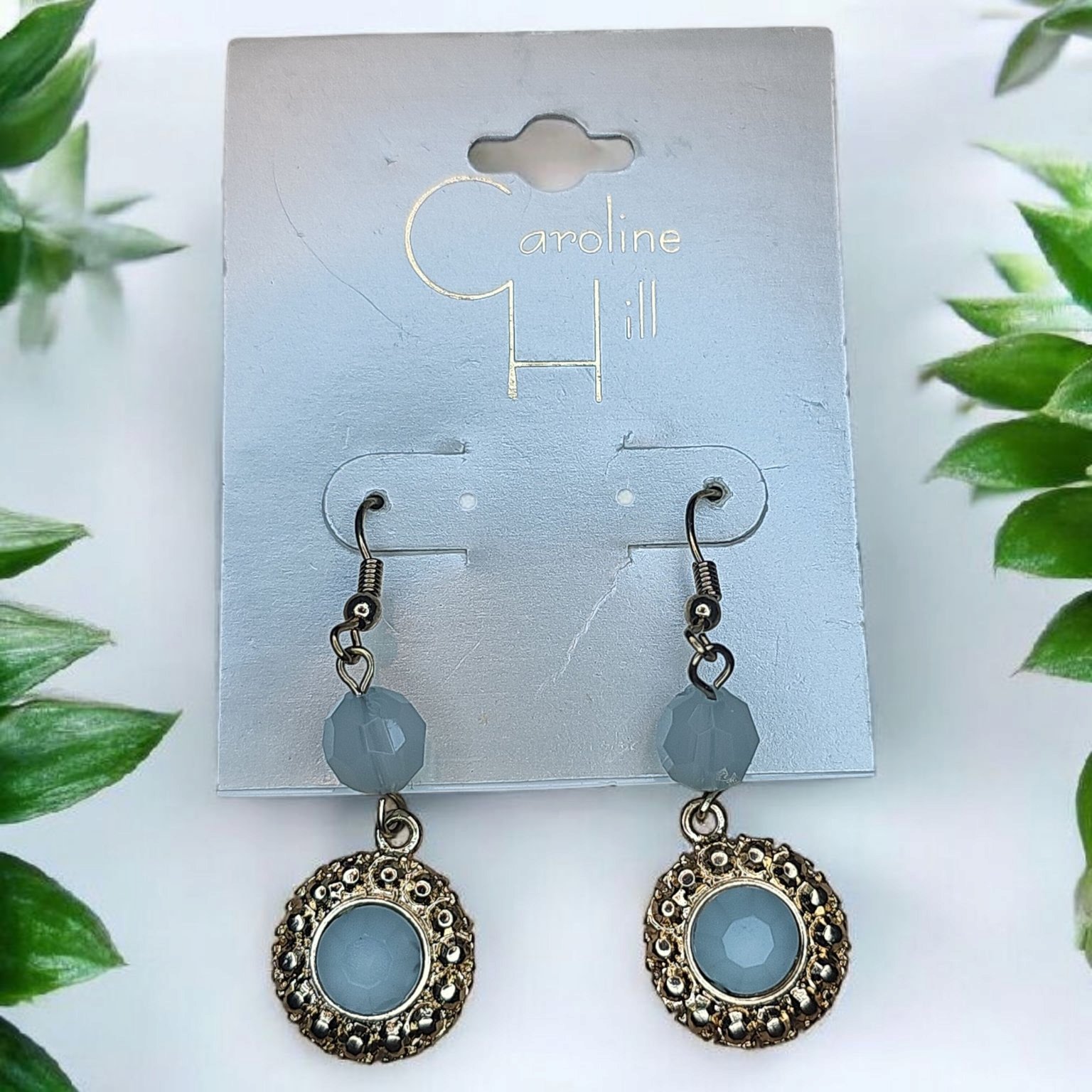 Gold And Gray Dangle Earrings